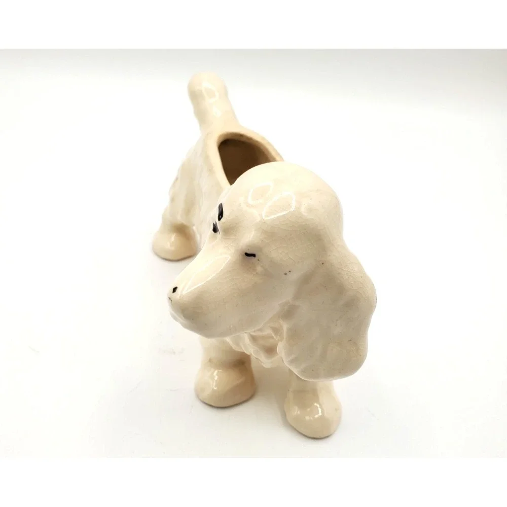 Vintage Small White Cocker Spaniel Dog MCM Planter